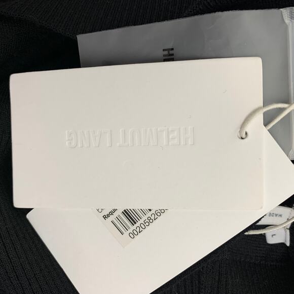 HELMUT LANG Size L Black Wool Open Front Skirt - Picture 6 of 6